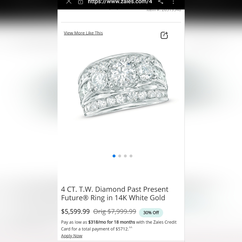 4 CT. T.W. Diamond Past Present Future® Ring in 14K White Gold/ Gorgeous 😍